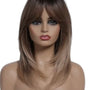 Ombre Brown Blonde Face Framing Shoulder Length Wig. Alure