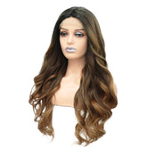 Wavy Caramel Brown T Part Lace Front Wig. Amaya-CelebWigs