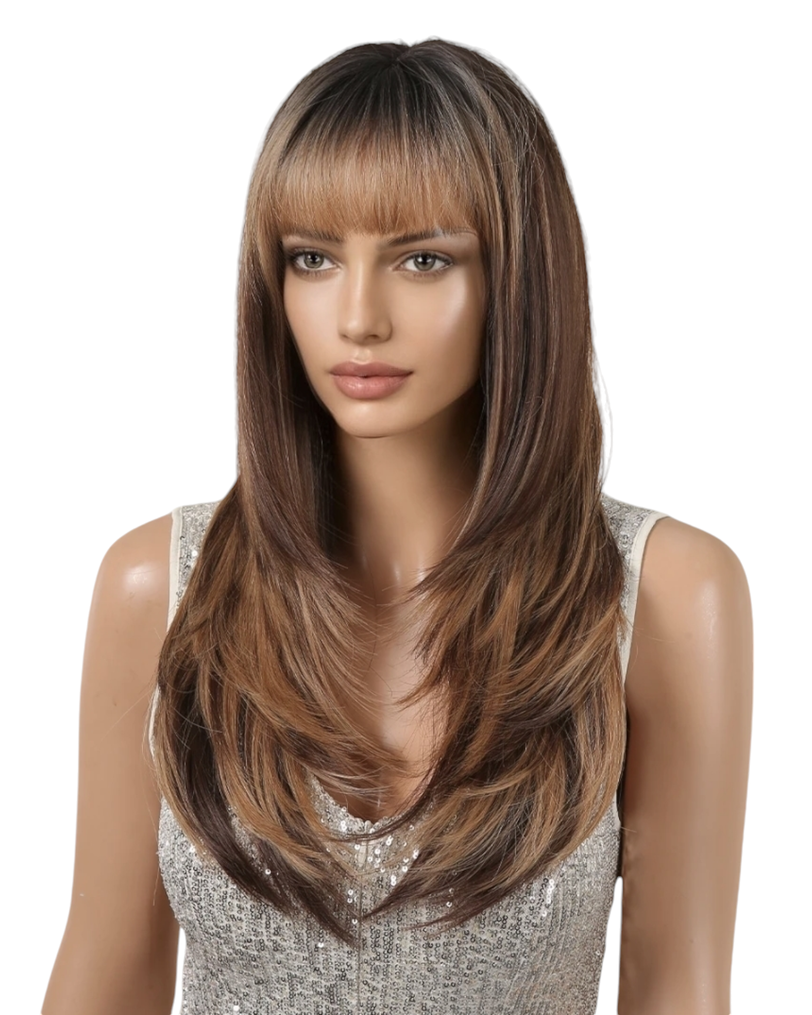 Light Brown Mix Layered Wig. Brooke