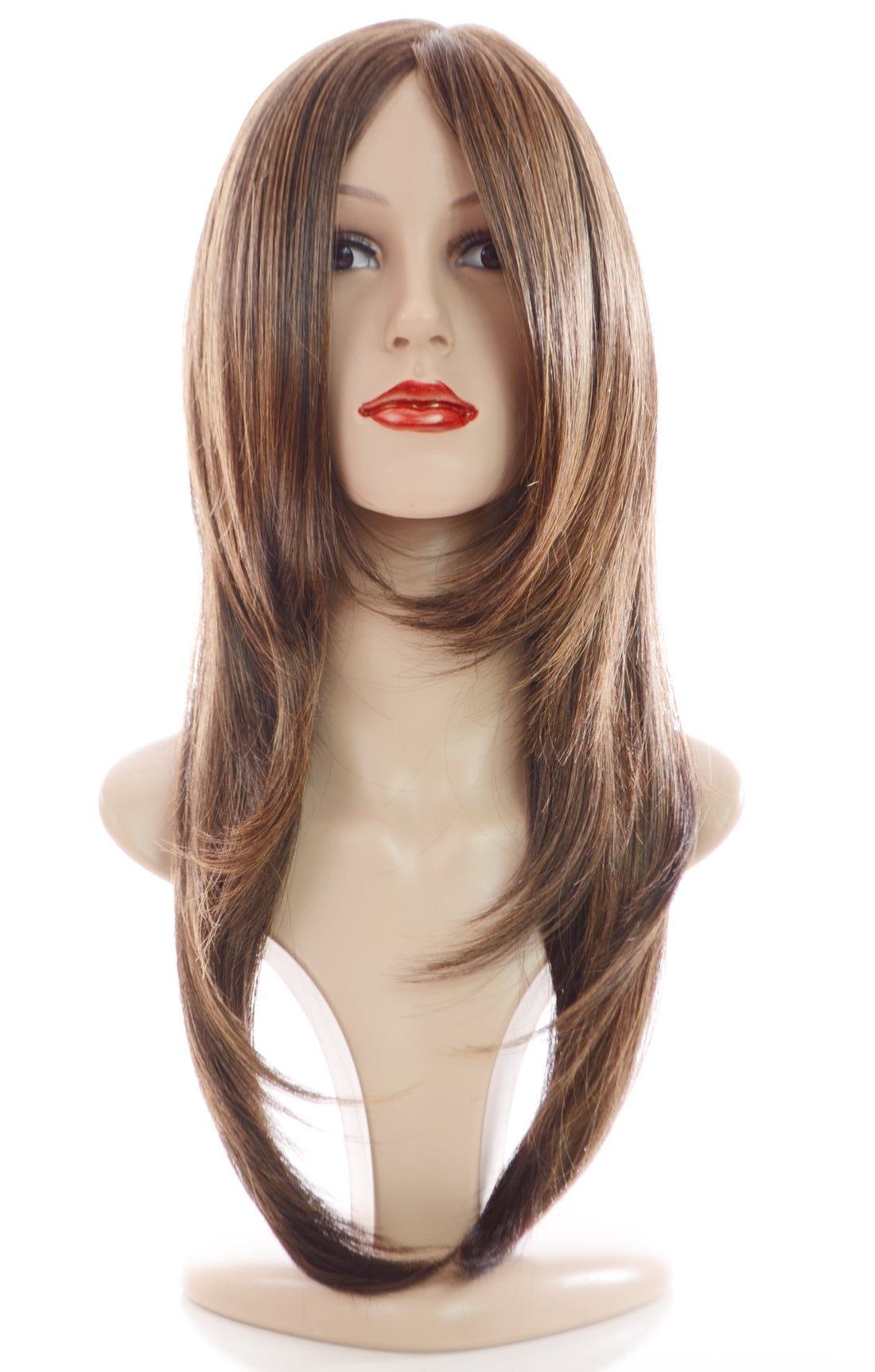 Natural Brown Layered Monofilament Top Wig