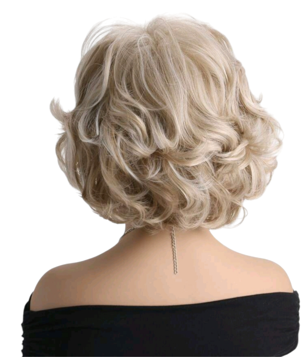 Blonde Short Bouncy Bob Wig. Maeve.-CelebWigs