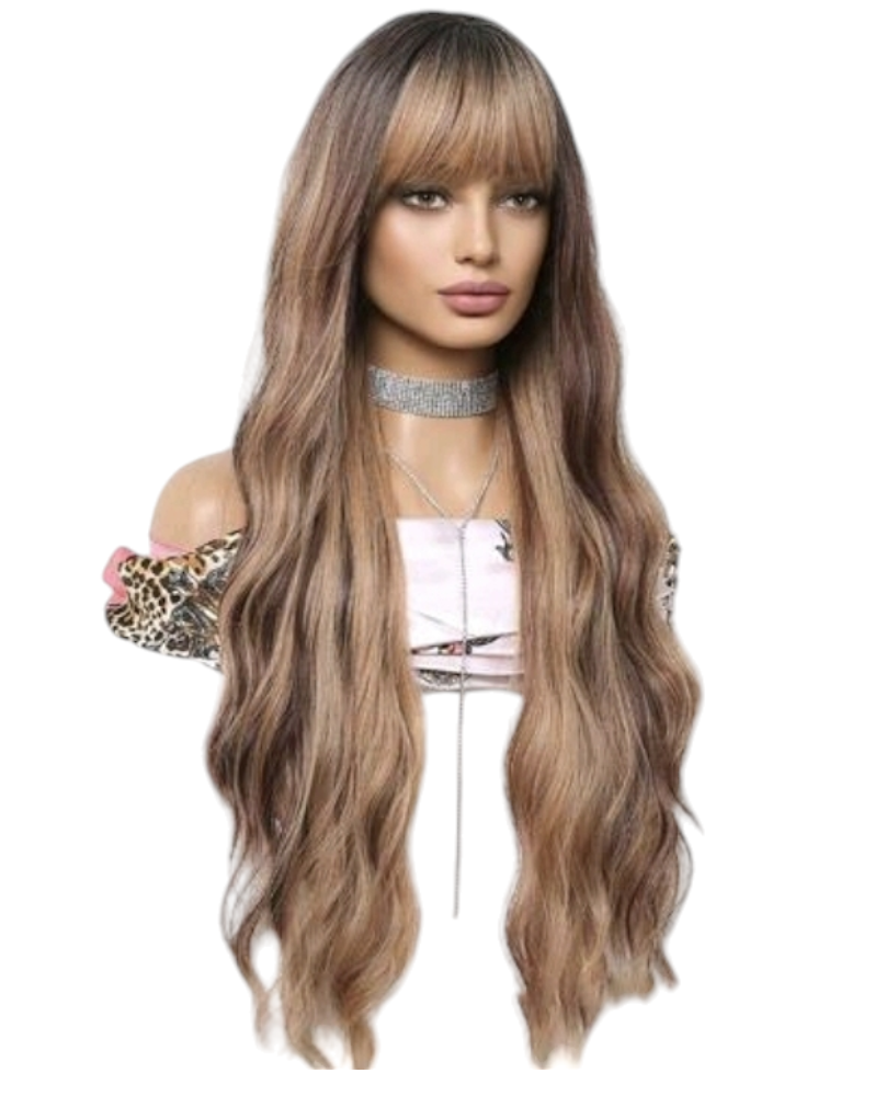 Long Wavy Honey Blonde Wig. Jazz-CelebWigs