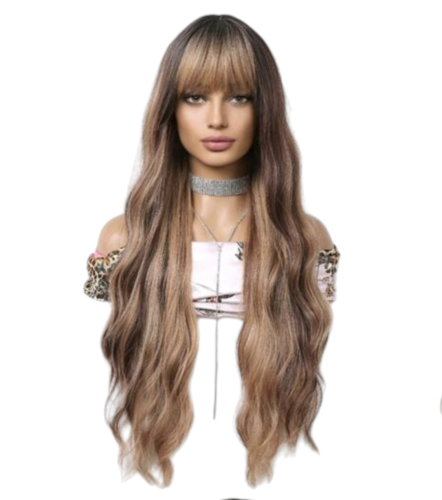 Long Wavy Honey Blonde Wig. Jazz