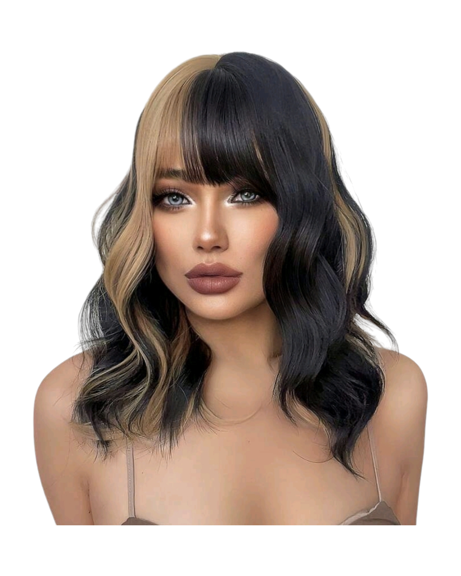 Blonde Black 2 Tone Wavy Bob Wig. Jojo.-CelebWigs