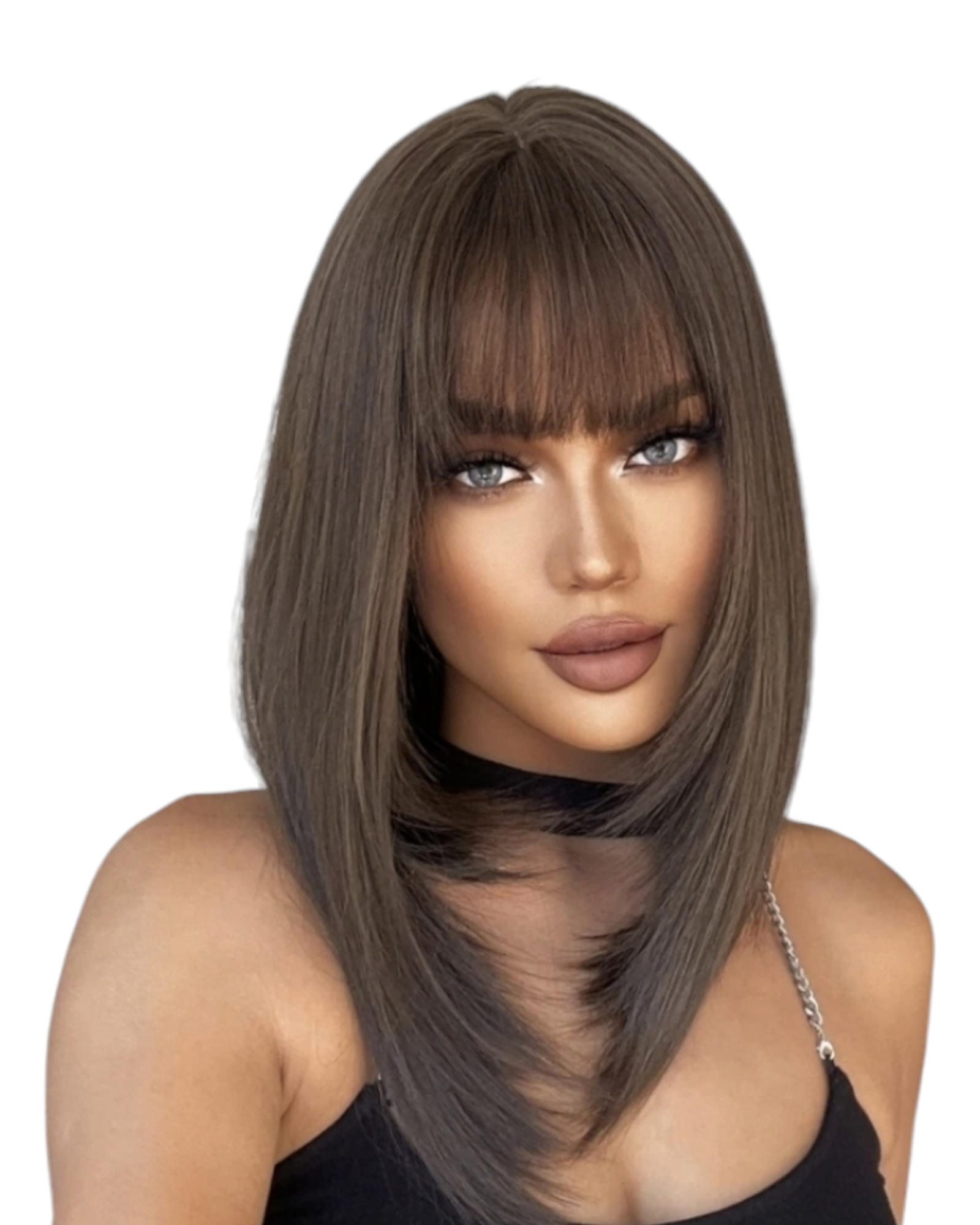 Brown Long Bob Style Kaia Wig-CelebWigs