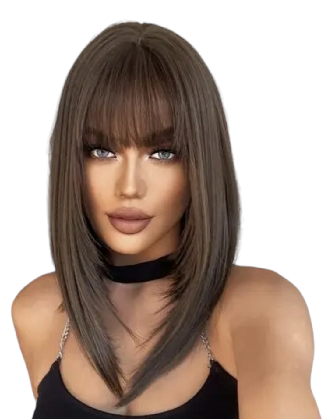 Brown Long Bob Style Kaia Wig-CelebWigs