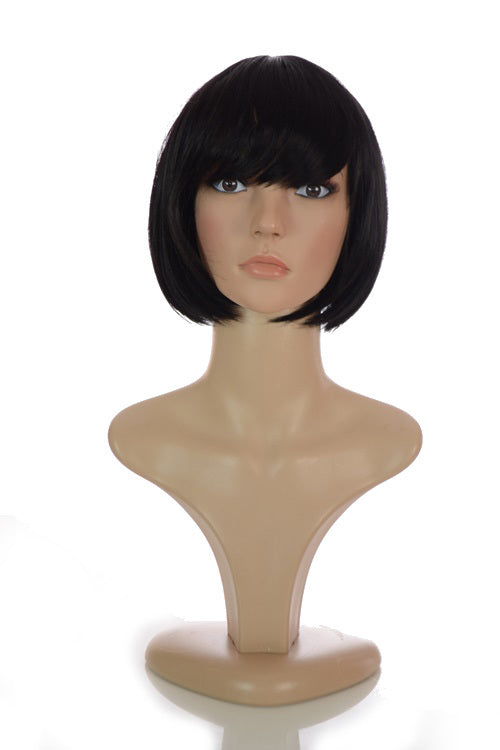 Black Short Bob Cut Wig Fringe. Katie