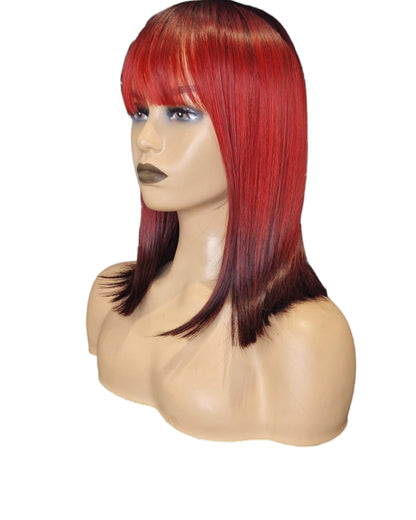 Red Ombre Bobbed Hairstyle Wig. Katy.-CelebWigs