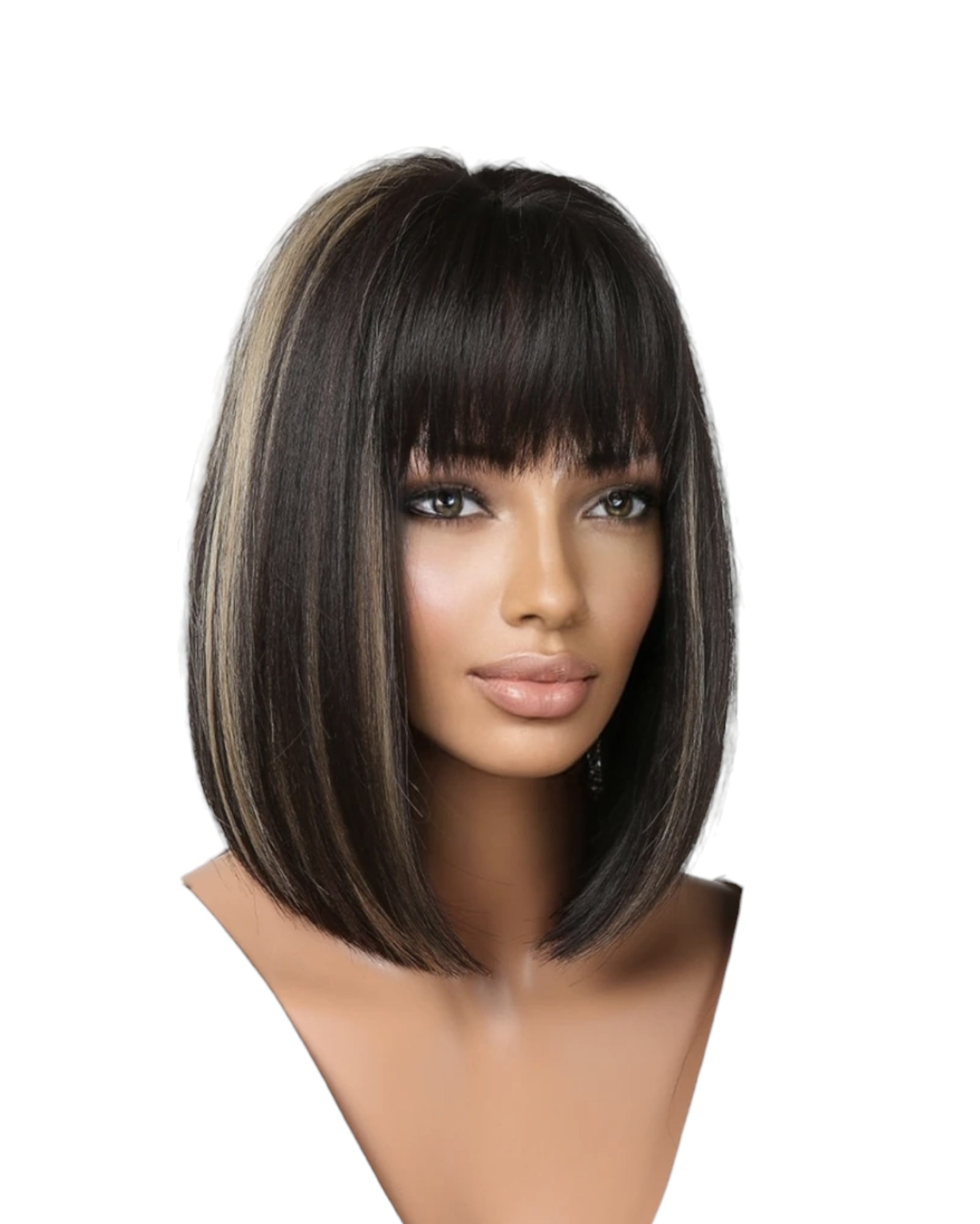 Brown Blonde Highlighted Bob Wig. Keesha-CelebWigs