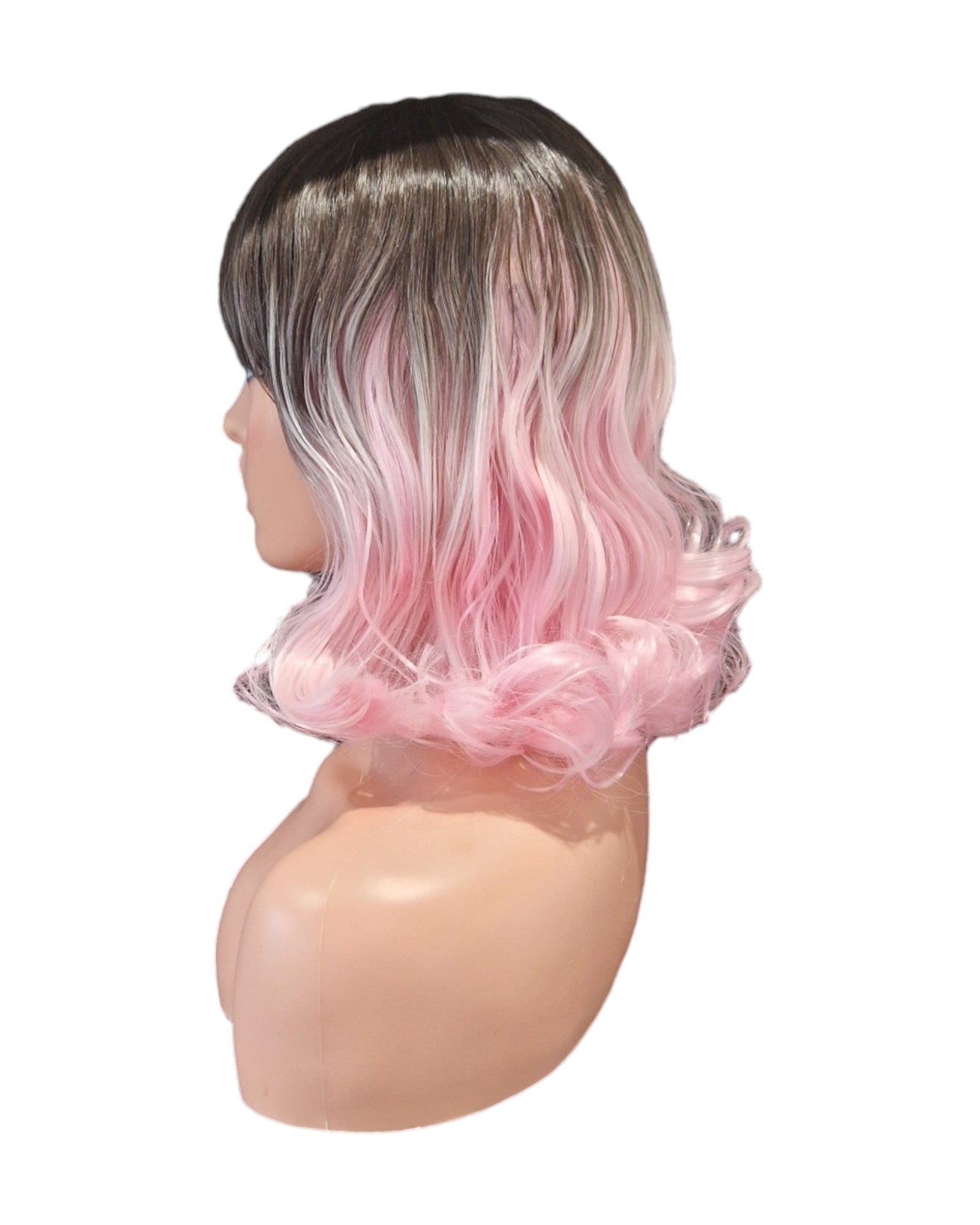 Pastel Pink Ombre Cosplay Bob Wig.