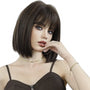 Brunette Bob Wig. Caramel Streaks. Peri