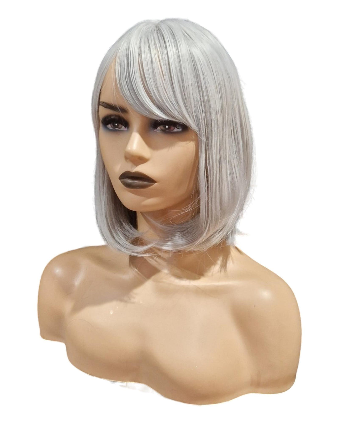 Mid Length Bob Wig. Silver Grey. Katie