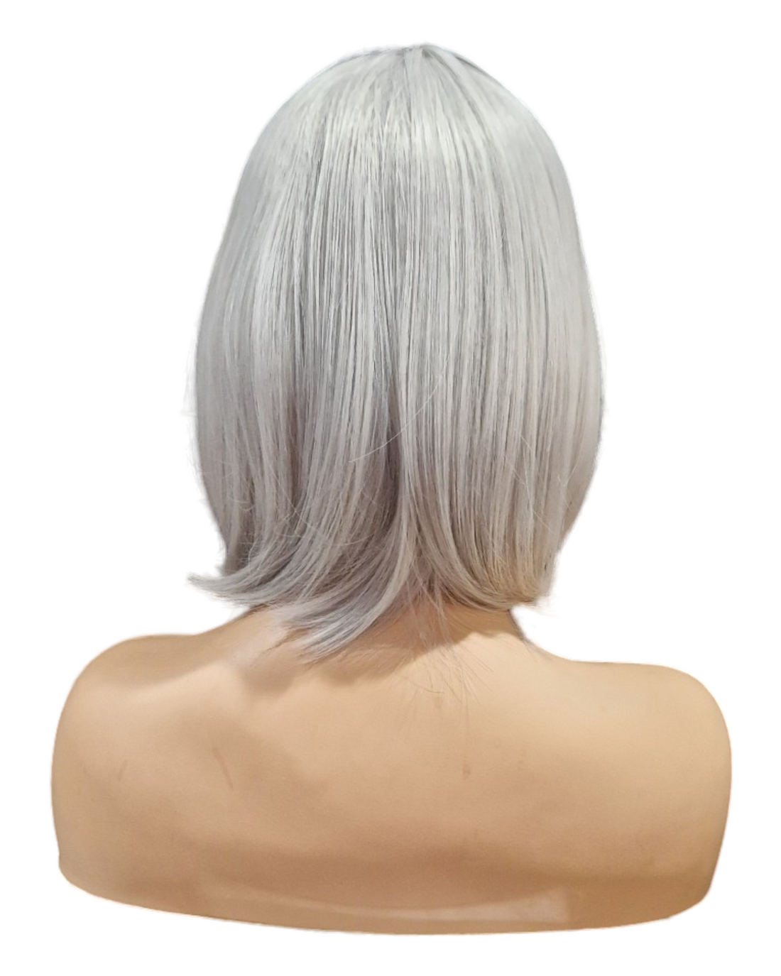 Mid Length Bob Wig. Silver Grey. Katie-CelebWigs