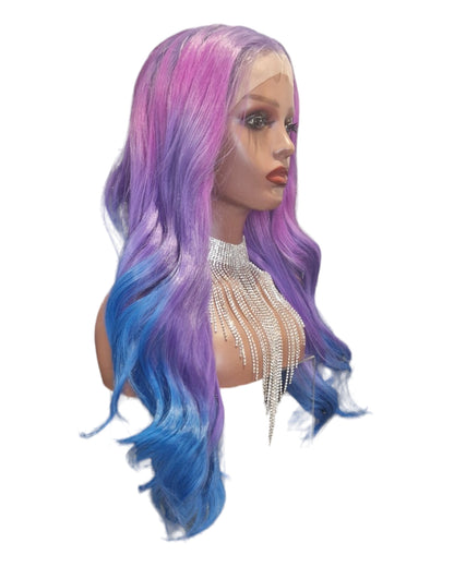 Pink Purple Violet Ombre Lace Front Wig. Aria-CelebWigs