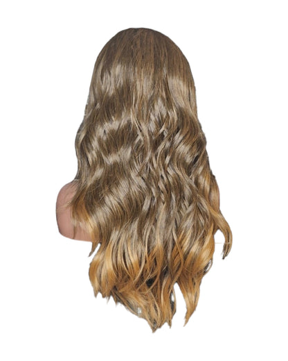 Brown Caramel Wavy Lace Front Middle Part Wig Tamsin-CelebWigs