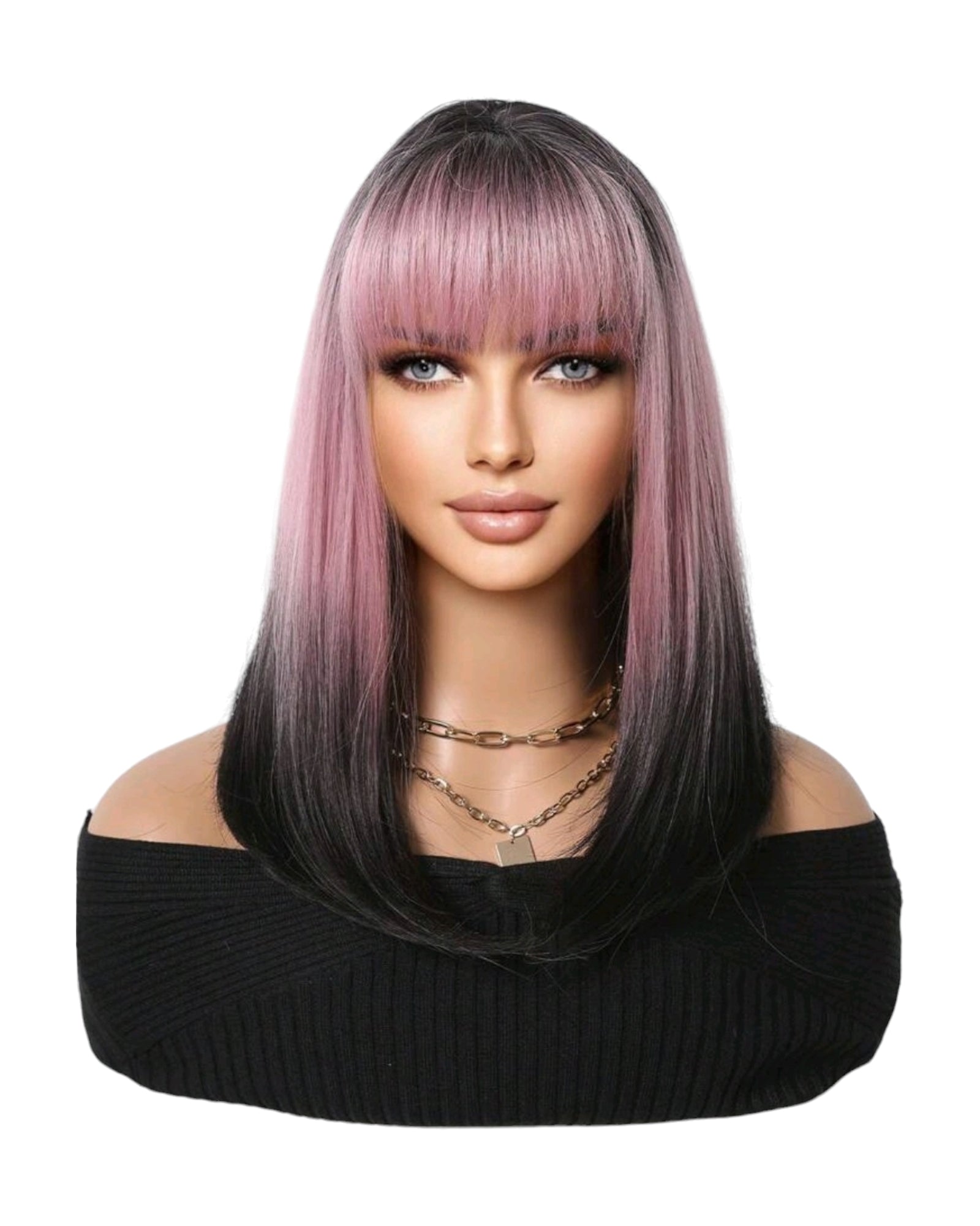 Purple Black Ombre Lob Wig. Katy-CelebWigs