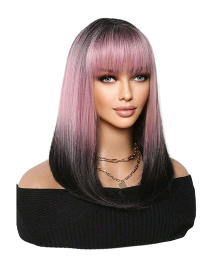 Purple Black Ombre Lob Wig. Katy-CelebWigs