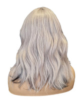 Grey & Black Colour Section Wavy Bob Wig. Shiara-CelebWigs