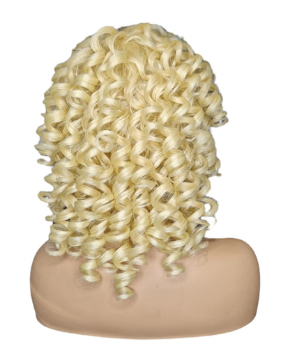 Blonde Corkscrew Curls Bob Style Wig. Prya-CelebWigs