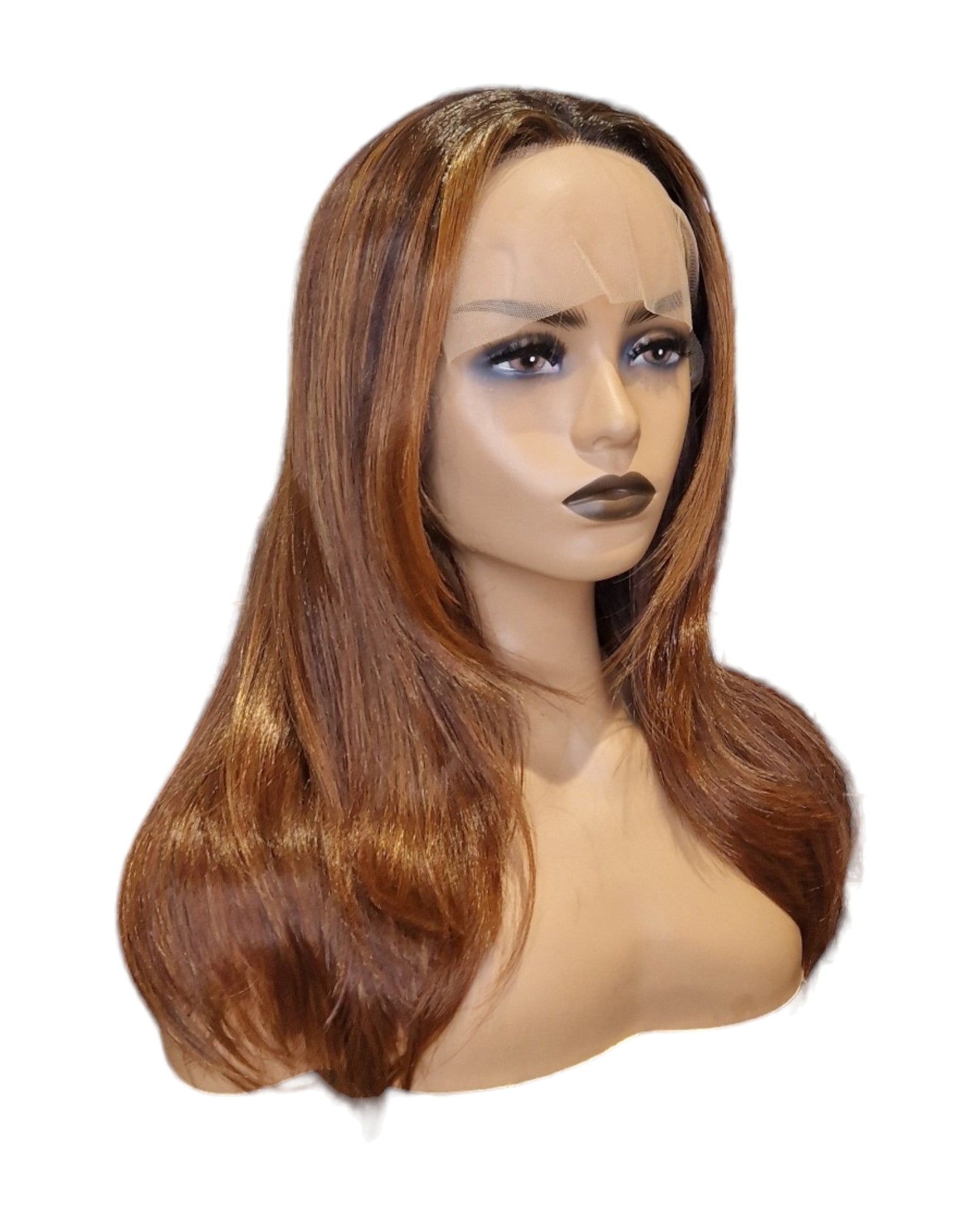 Auburn Caramel Ginger T Part Lace Front Wig. Amira T-CelebWigs