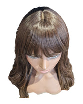 Brunette Long Wavy Wig With Fringe. Talia Wig.-CelebWigs