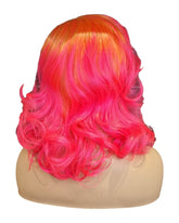 Neon Pink & Orange Marilyn Style Lace Front Wig. Vera-CelebWigs