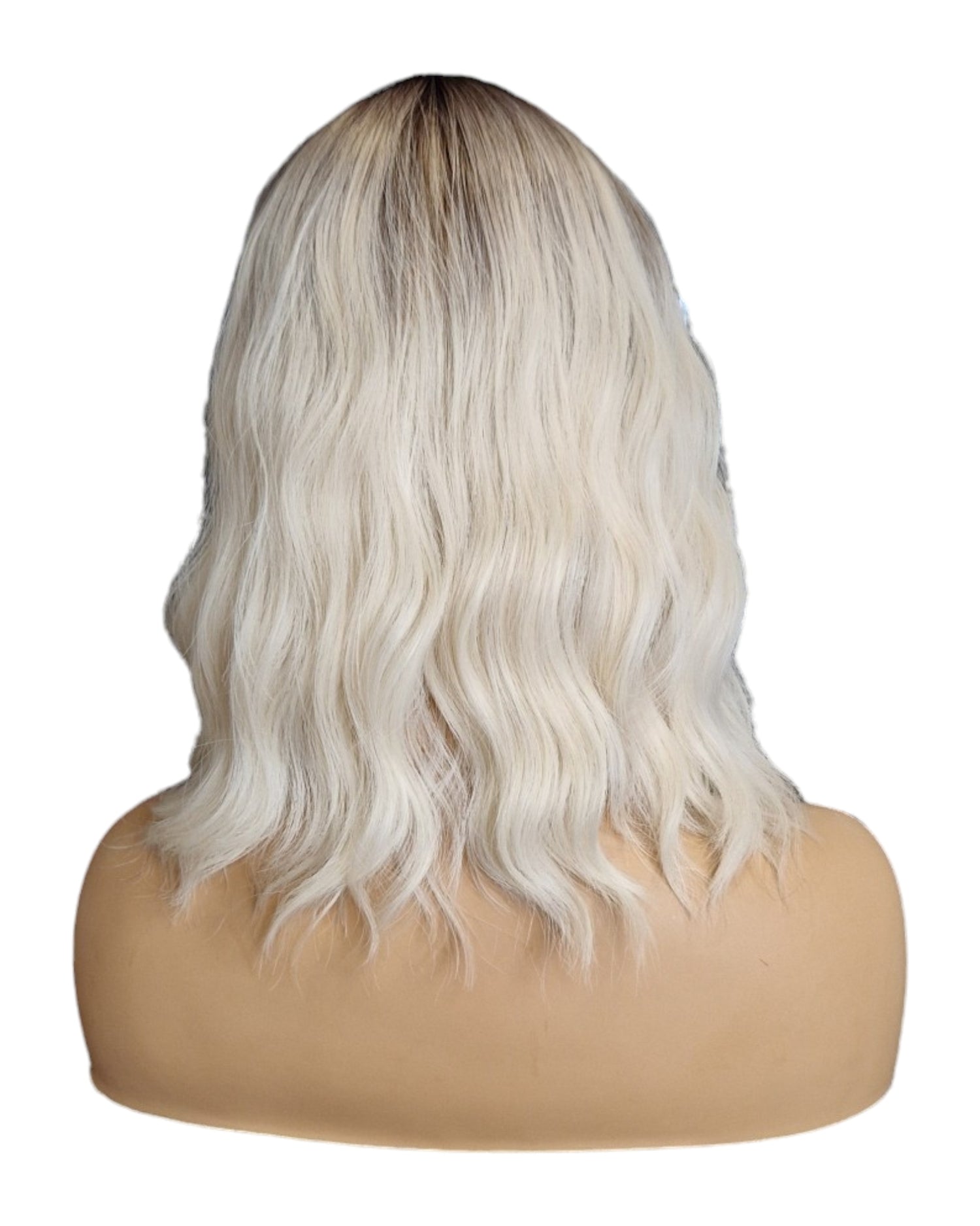 Light Blonde Wavy Shoulder Length Bob Wig. Abigail-CelebWigs