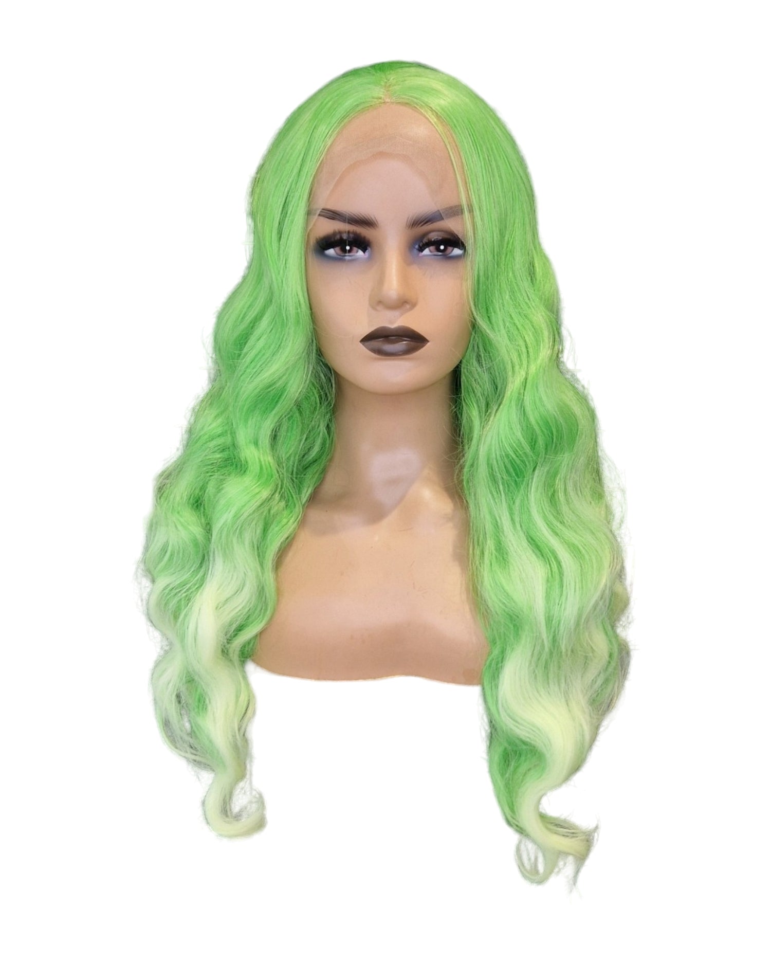 Green Ombre Wavy Lace Front Wig. Viper-CelebWigs