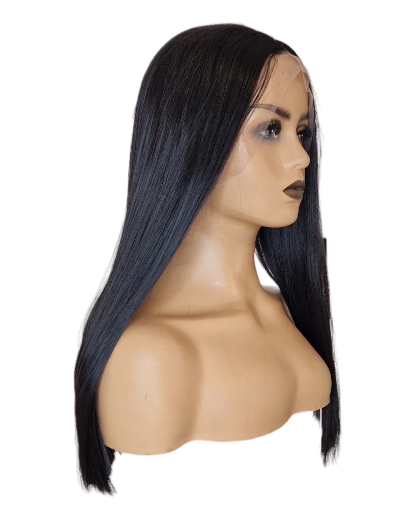 Straight Long Bob Black T Part Lace Front Wig. Zelie-CelebWigs