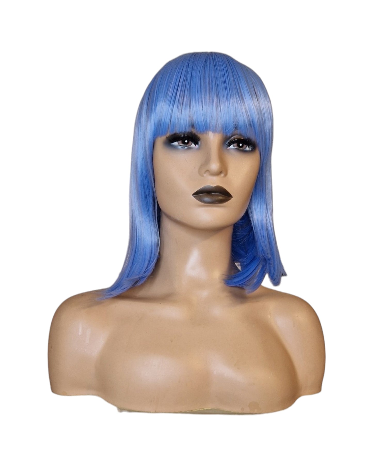 Pastel Blue Bobbed Bob Hairstyle Wig. Isla