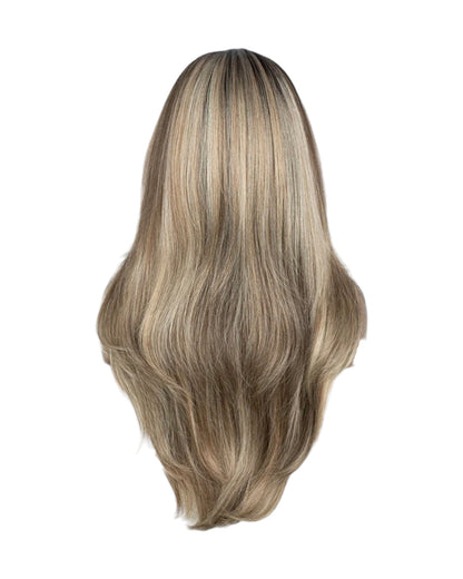 Silver Blonde Middle Part Lace Front Wig. Tai-CelebWigs