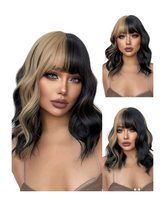 Blonde Black 2 Tone Wavy Bob Wig. Jojo.-CelebWigs