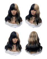 Blonde Black 2 Tone Wavy Bob Wig. Jojo.-CelebWigs