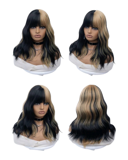 Blonde Black 2 Tone Wavy Bob Wig. Jojo.-CelebWigs