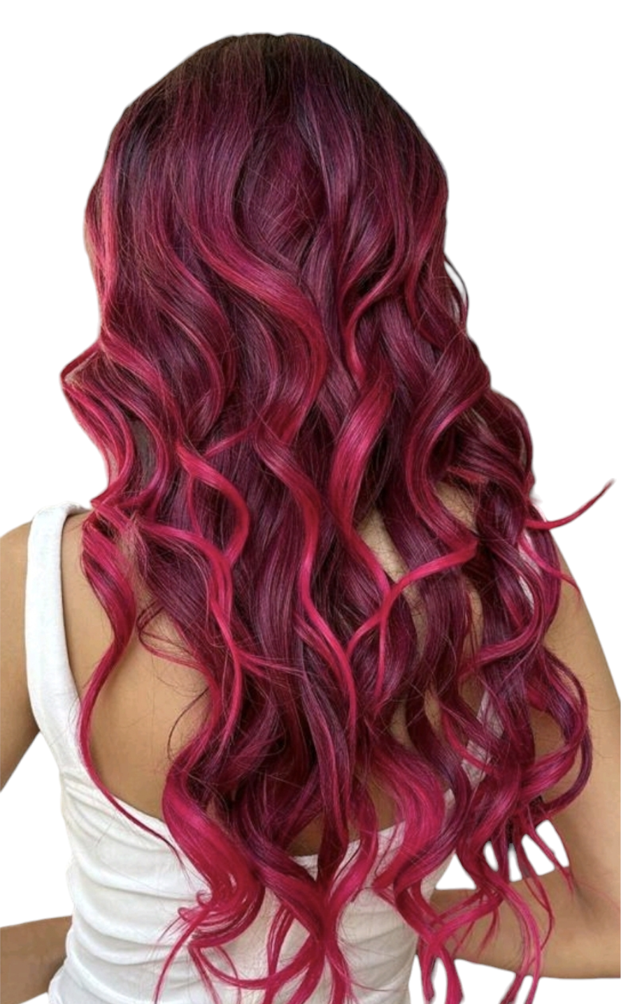 Red Purple Wavy Long Wig. Jaqui.-CelebWigs