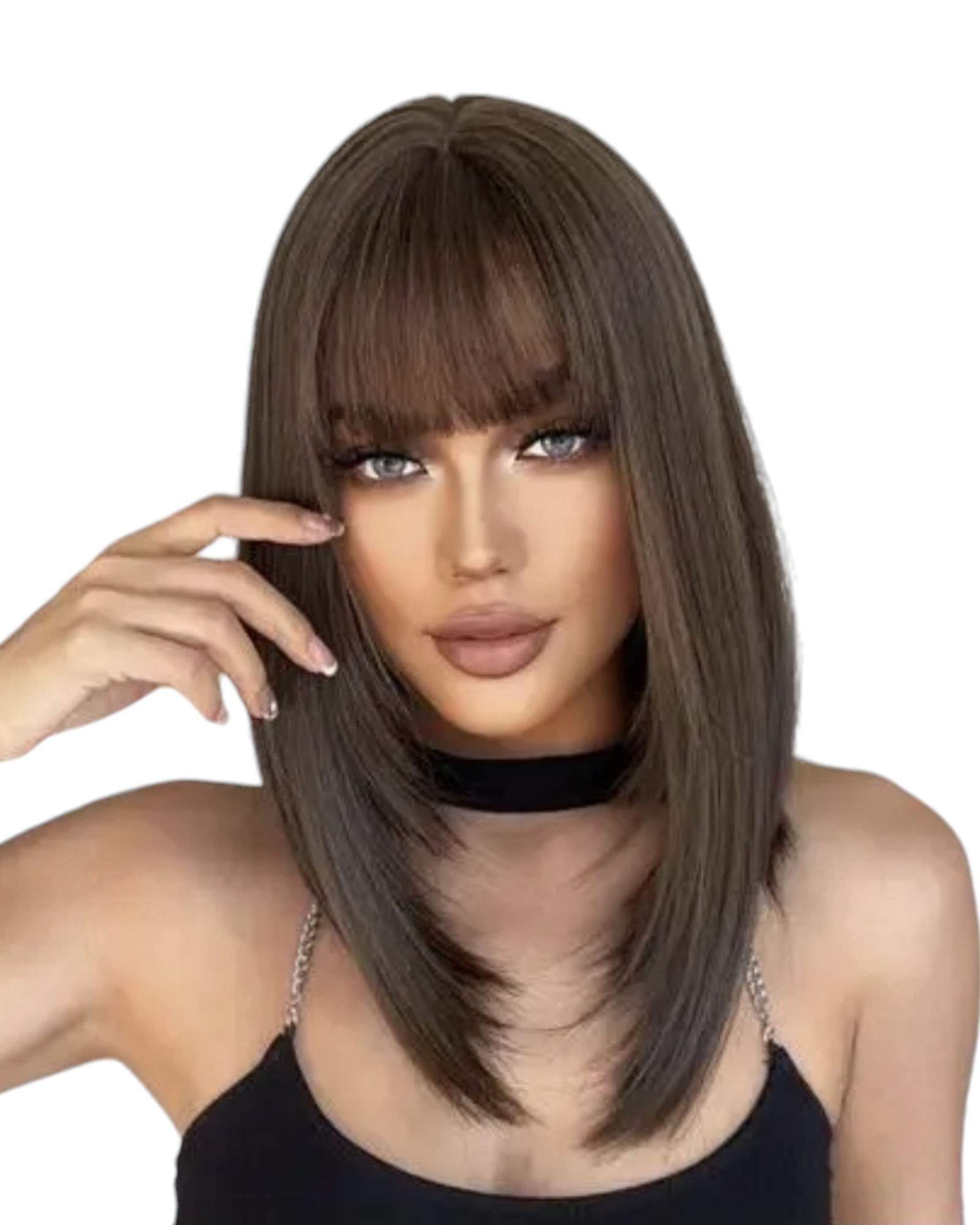 Brown Long Bob Style Kaia Wig-CelebWigs