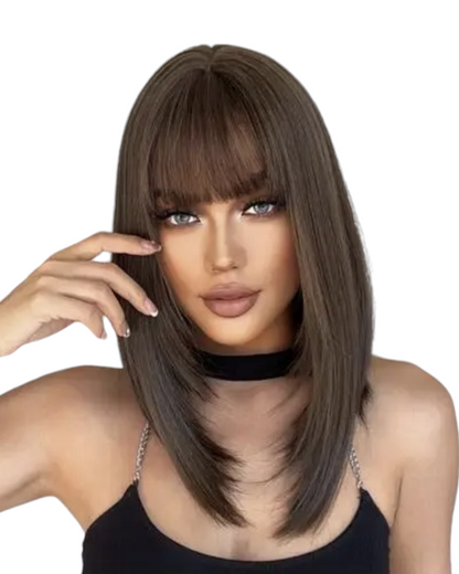 Brown Long Bob Style Kaia Wig-CelebWigs