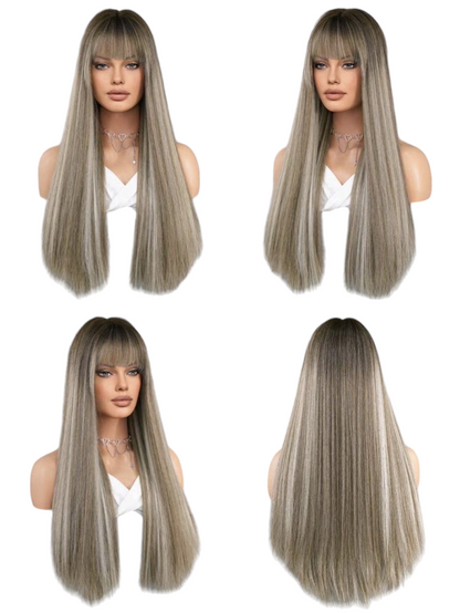 Silver Ash Blonde Straight Wig. Jossie.-CelebWigs