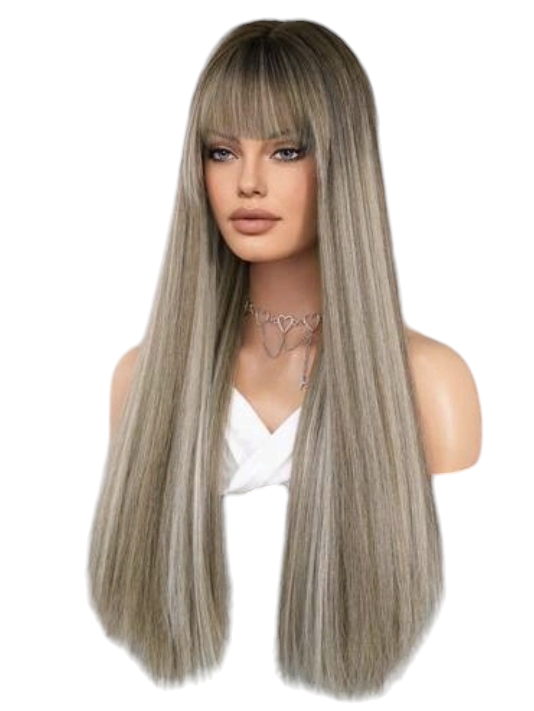 Silver Ash Blonde Straight Wig. Jossie.-CelebWigs