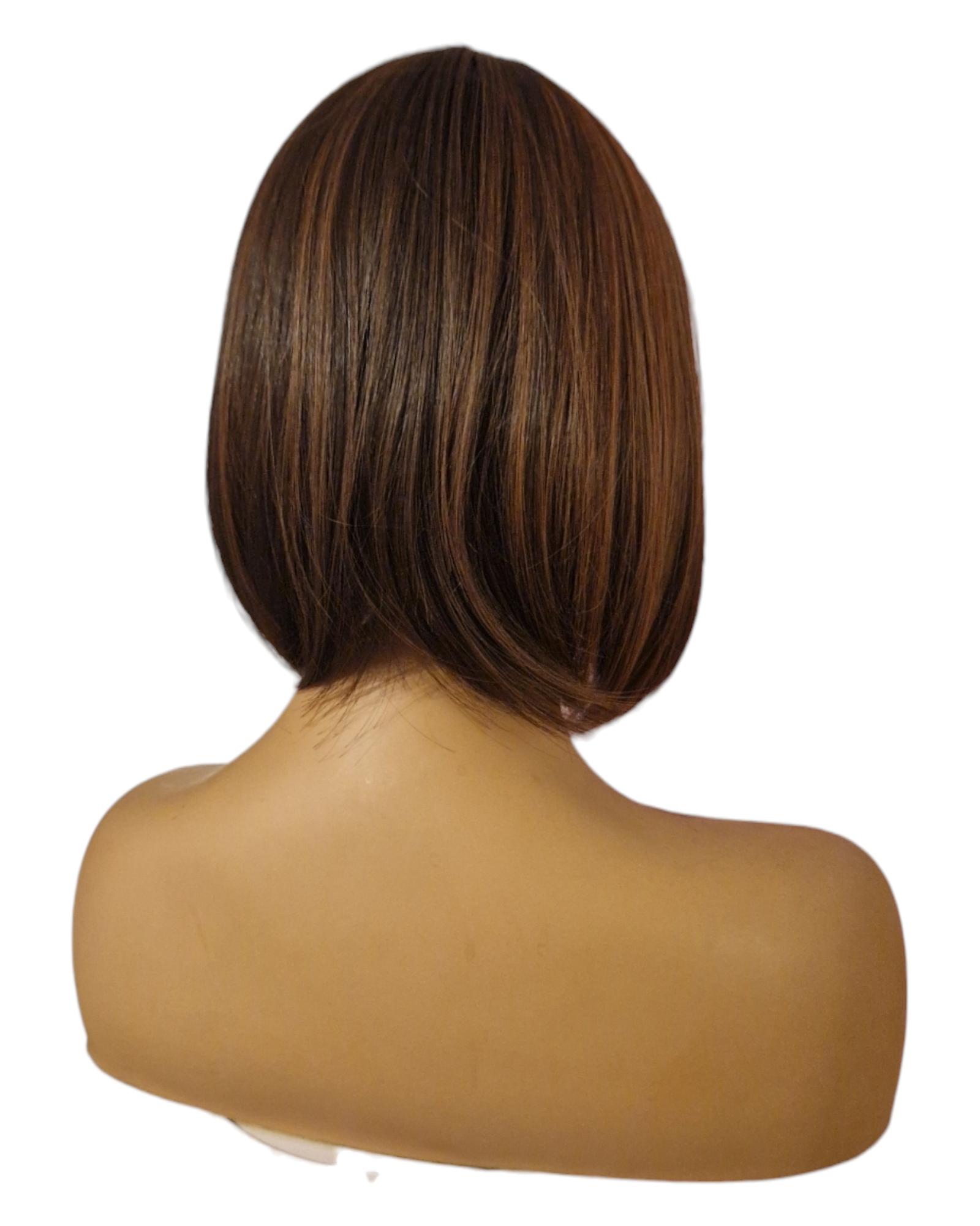 Auburn Streaked Brown Bob Wig. Marcy.