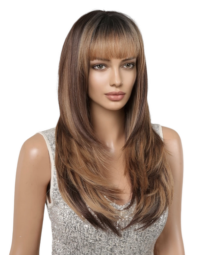 Light Brown Mix Layered Wig. Brooke