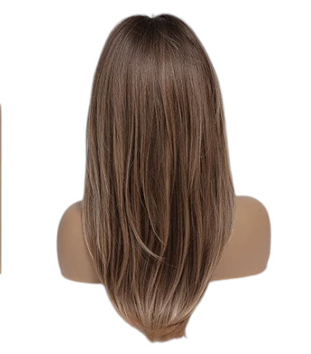 Golden Brown Face Framing Layered Wig. Ally