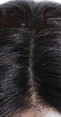 Lace mesh parting from hairline to crown. 