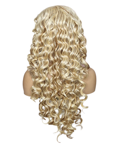 Curly Blonde Brown Lace Front Wig. Vienna