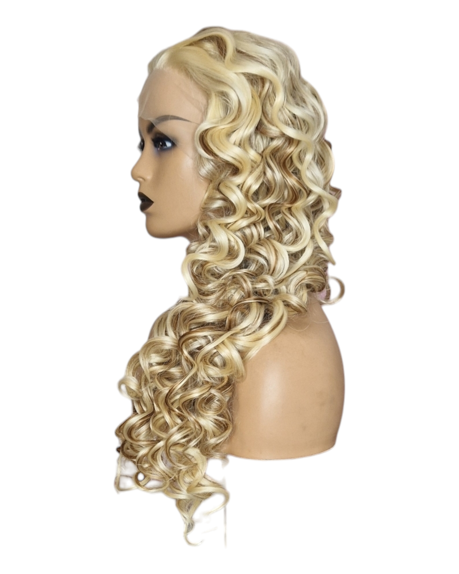 Curly Blonde Brown Lace Front Wig. Vienna