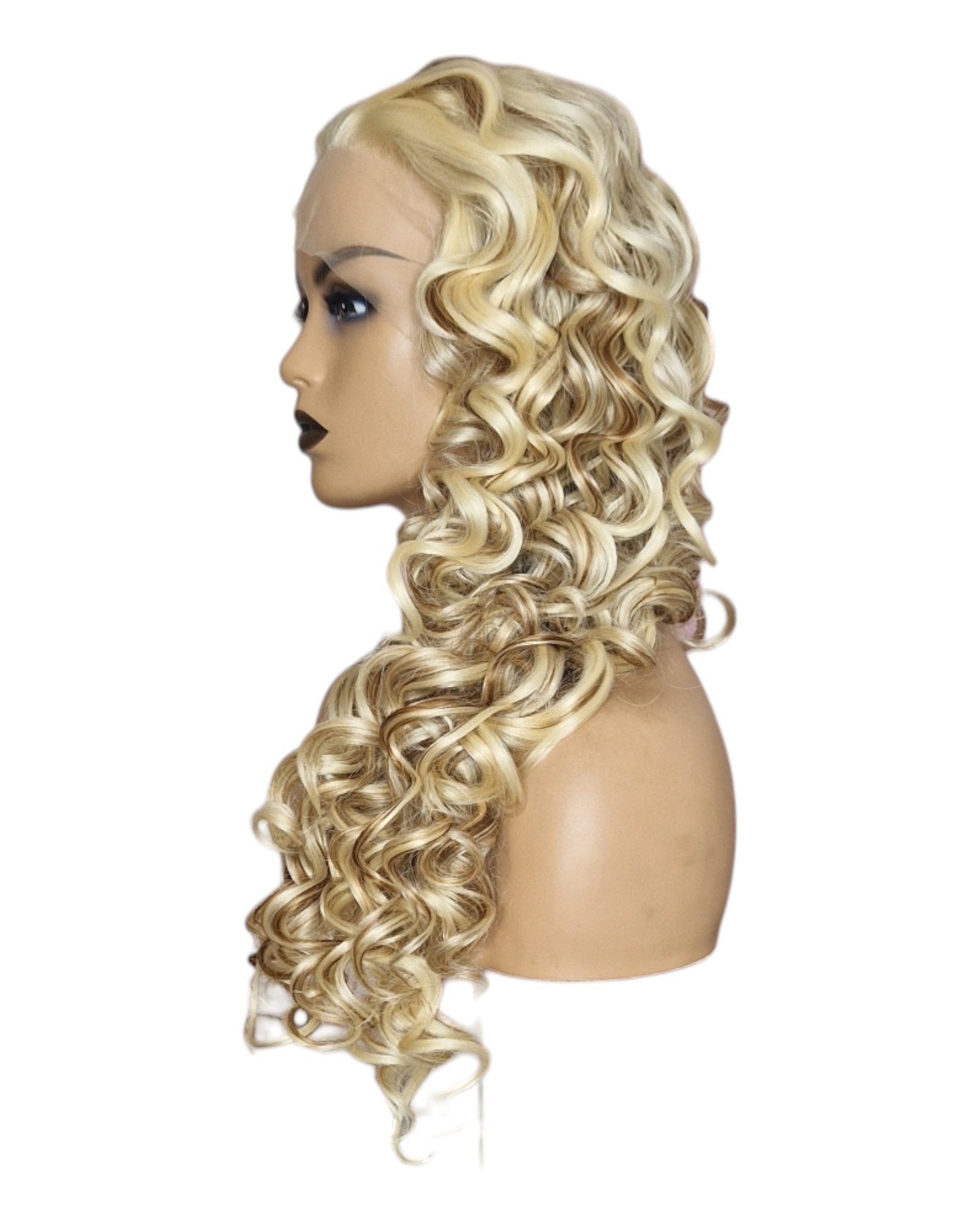 Curly Blonde Brown Lace Front Wig. Vienna