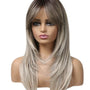 Silver Ash Blonde Tipped Layered Fringe Wig. Ally