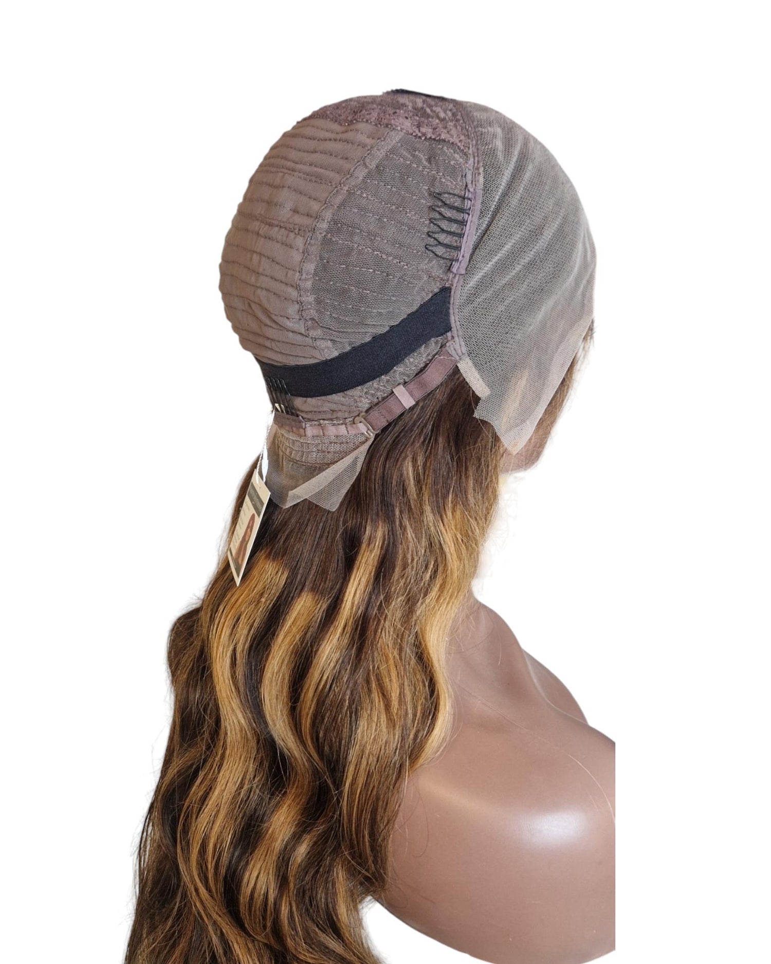 Human Hair Brown Caramel Lace Front Wig.