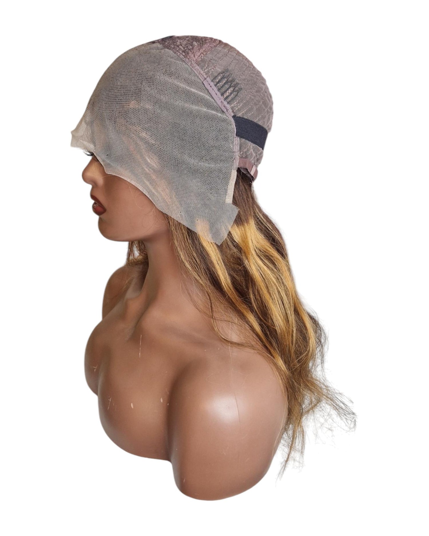 Human Hair Brown Caramel Lace Front Wig.