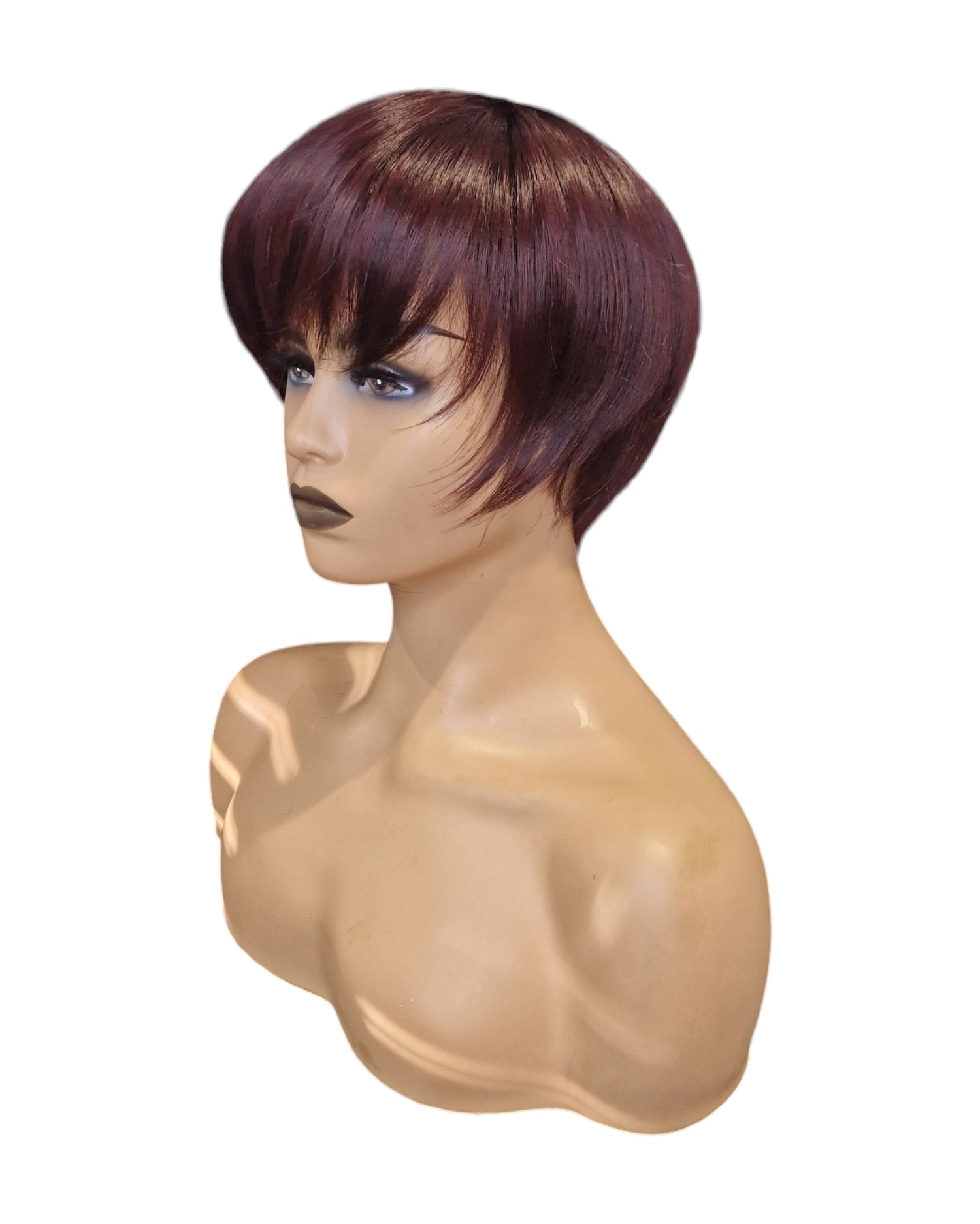 Short Plum Purple Chic Pageboy Wig. Victoria-CelebWigs